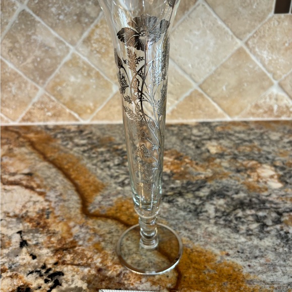 Silver City Glass Co, USA Sterling on Crystal Bud Vase 10” - Picture 3 of 11